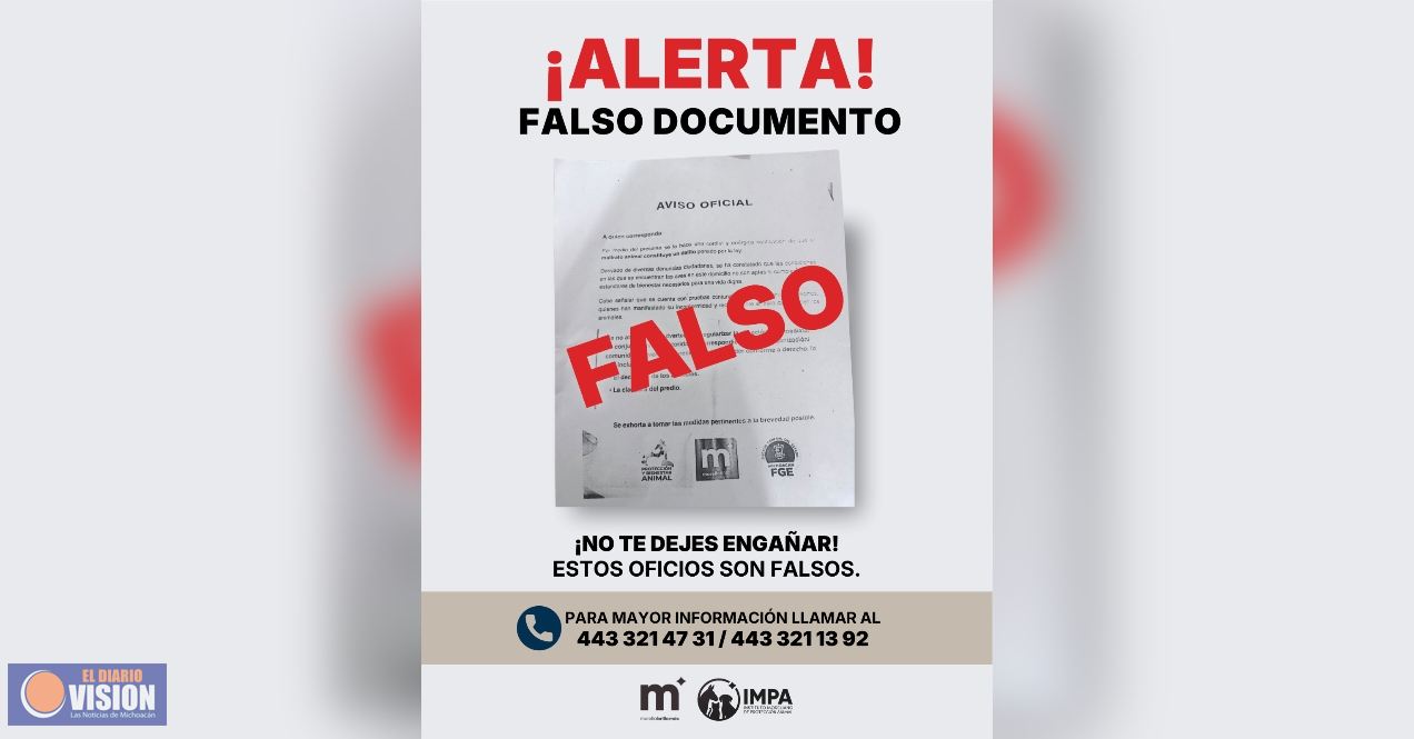 IMPA alerta sobre documentos apócrifos distribuidos en domicilios de Morelia