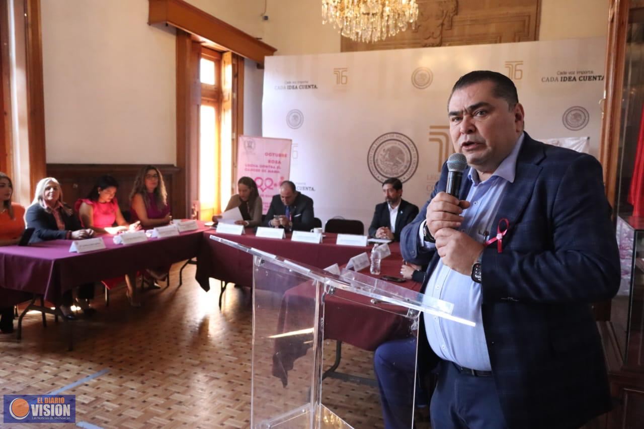 Realizan en el Congreso, feria de la Salud contra el cáncer de mama, organizado por el STASPLE