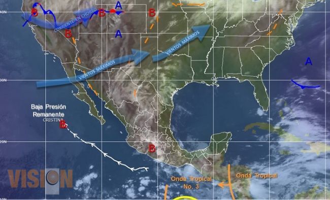 Lluvias dispersas en Michoacán y actividad eléctrica 