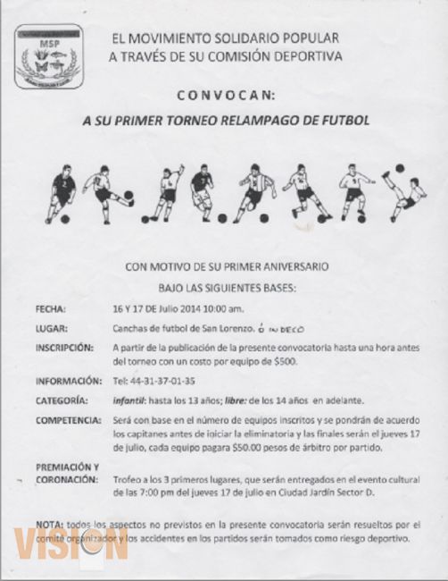 Diario Vision Convocatoria Torneo Relampago De Futbol