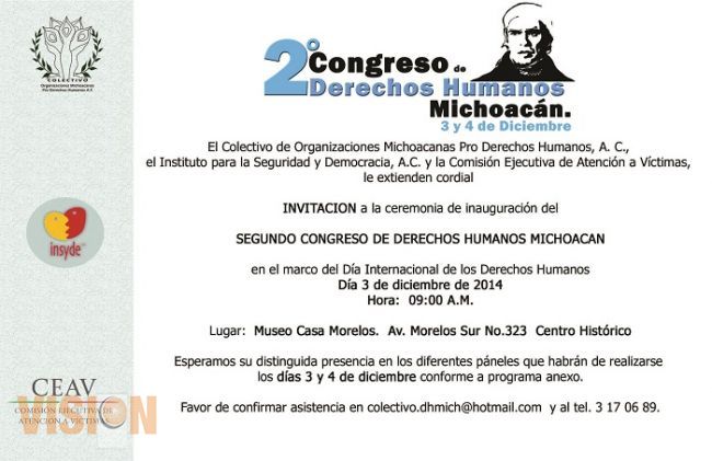 Realizarán el 2do Congreso de Asociaciones Civiles de Derechos Humanos