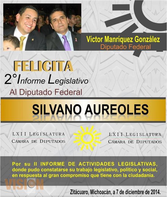 Víctor Maríquez González, Diputado Federal. Felicita a Silvano Aureoles