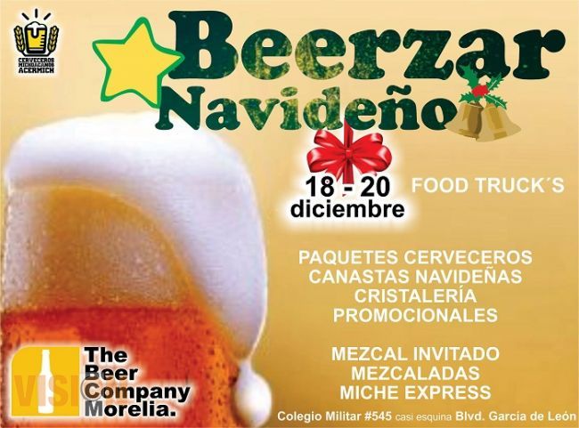 Realizarán el primer Cervebazar navideño y fin de año en Morelia 