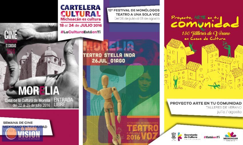 Cartelera Cultural del 25 al 31 de julio de 2016