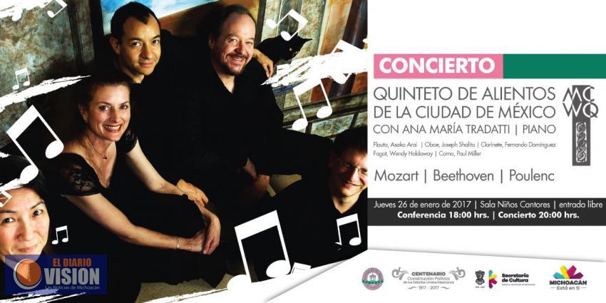 Hoy, Quinteto de Alientos de la Ciudad de México en el Conservatorio de las Rosas