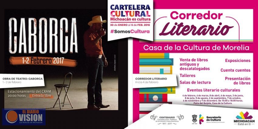 Cartelera Cultural del 30 de enero al 5 de febrero 2017