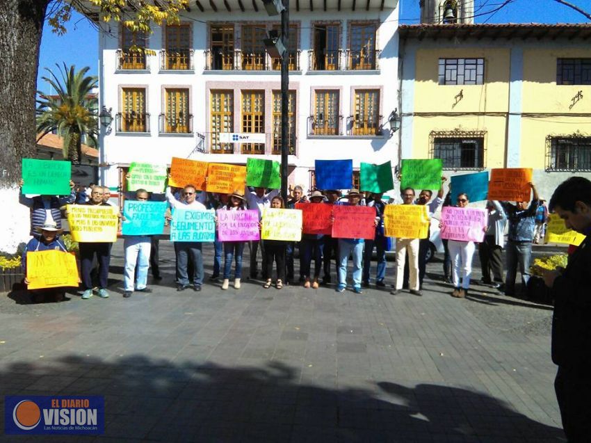 Este lunes, paro en la Universidad Michoacana, maestros, siguen en pie de lucha