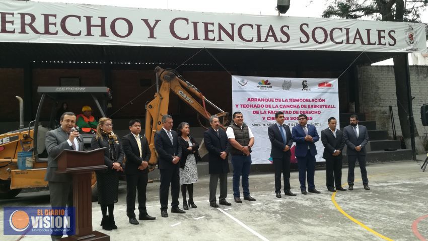 Arrancan obra de remodelación y techado en la Facultad de Derecho de la UMSNH