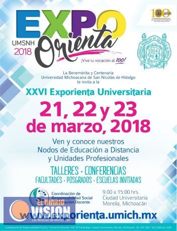 Ya viene la XXVI Expo Orienta Universitaria 2018, en la Casa de Hidalgo