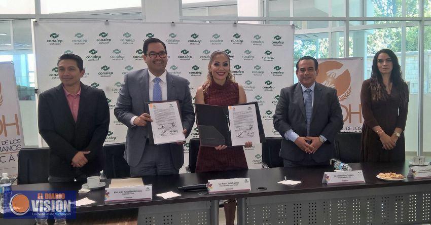 CEDH y Conalep Michoacán firman convenio de colaboración 