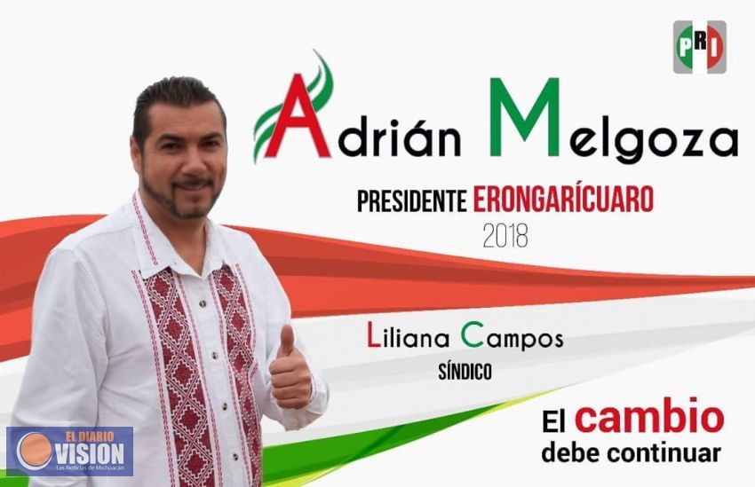 Campaña de compromisos en Erongaricuaro :Adrián Melgoza 