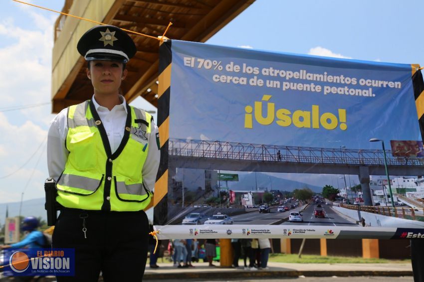 Disminuyen en un 50 por ciento los atropellamientos cerca de puentes peatonales en Morelia: SSP