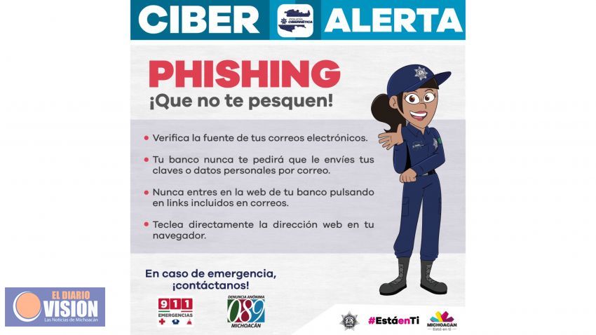 Advierte Policía Cibernética sobre “Phishing”