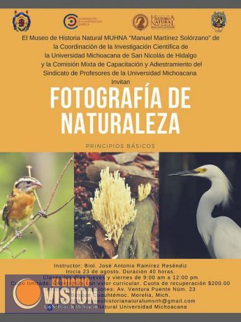 Impartirán curso de Fotografía de la naturaleza en la Casa de Hidalgo