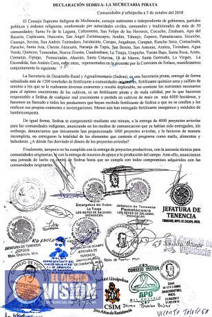 Declaración Sedrua: La Secretaría pirata