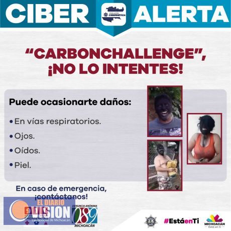 Policía Cibernética alerta sobre nuevo reto viral, “#CarbonChallenge”