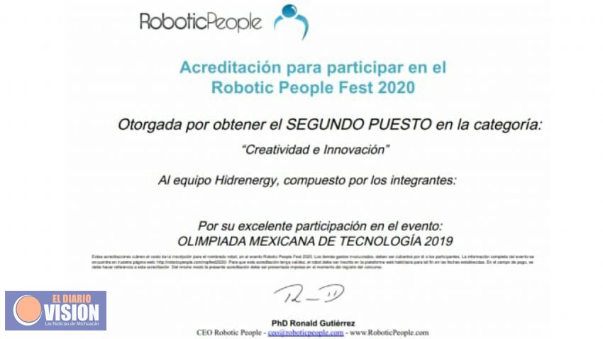 Listos alumnos del ITSCH para participar en el Robotic People Fest 2020