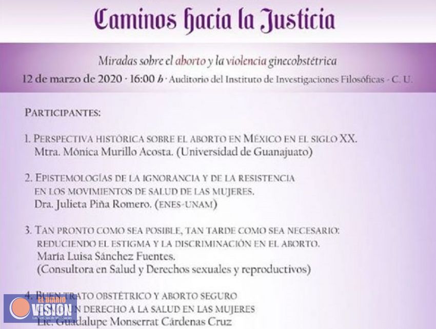 UMSNH realizará Jornada de Análisis sobre el aborto y la violencia ginecobstétrica