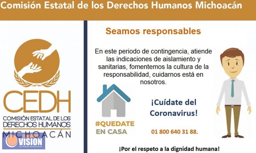 CEDH apuesta a la sensibilidad y concientización ciudadana durante la contingencia por Covid19 