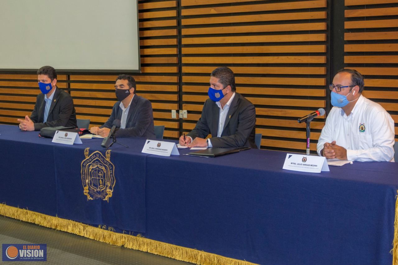 Rector de la UMSNH presenta programa de seguimiento ante Colegio de Profesionistas de Michoacán 