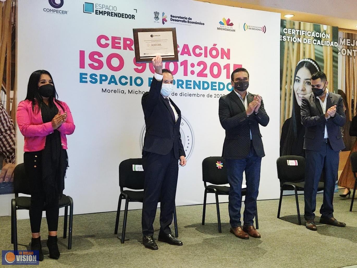 Espacio Emprendedor recibe certificación ISO 9001:2015