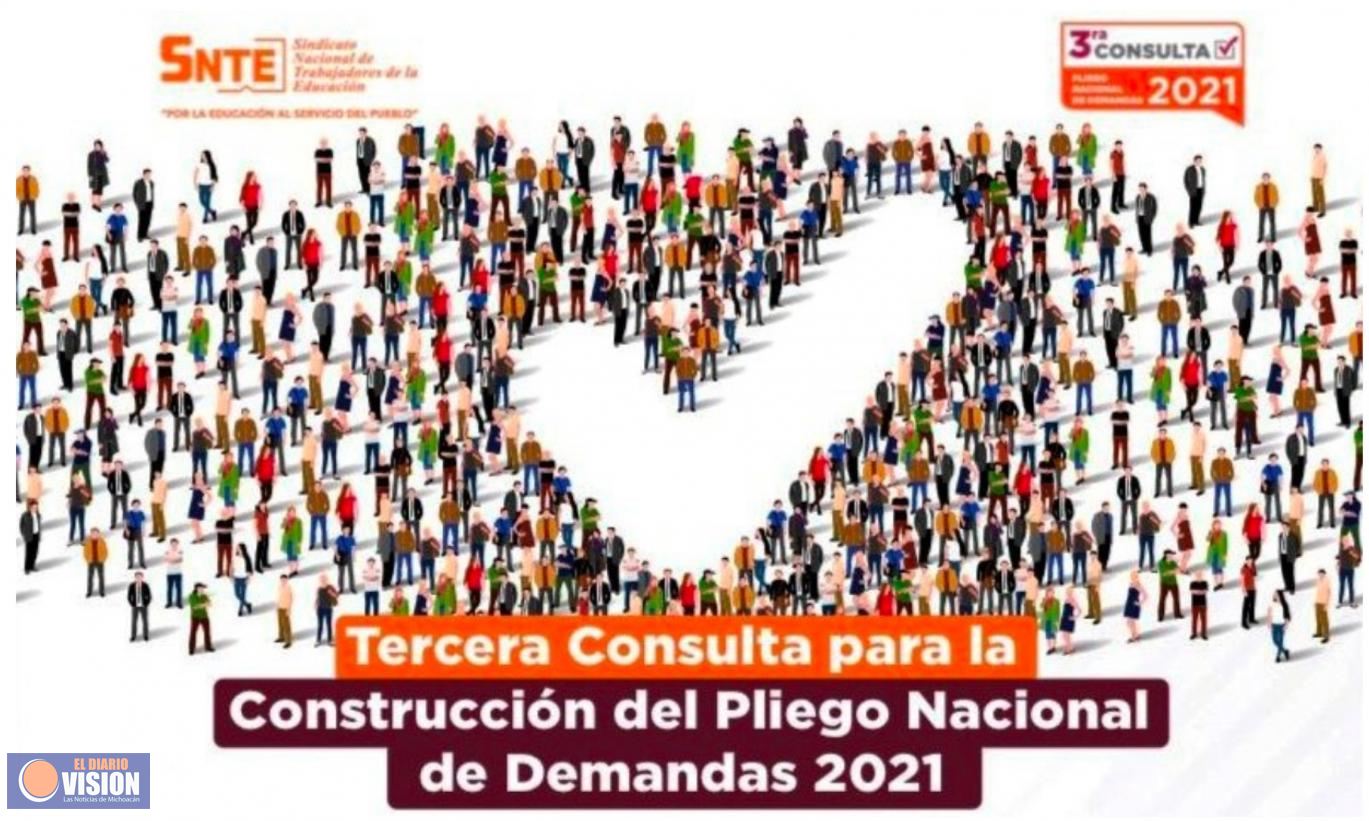 Invita SNTE al magisterio michoacano a participar en el Plan Nacional de Demandas 2021