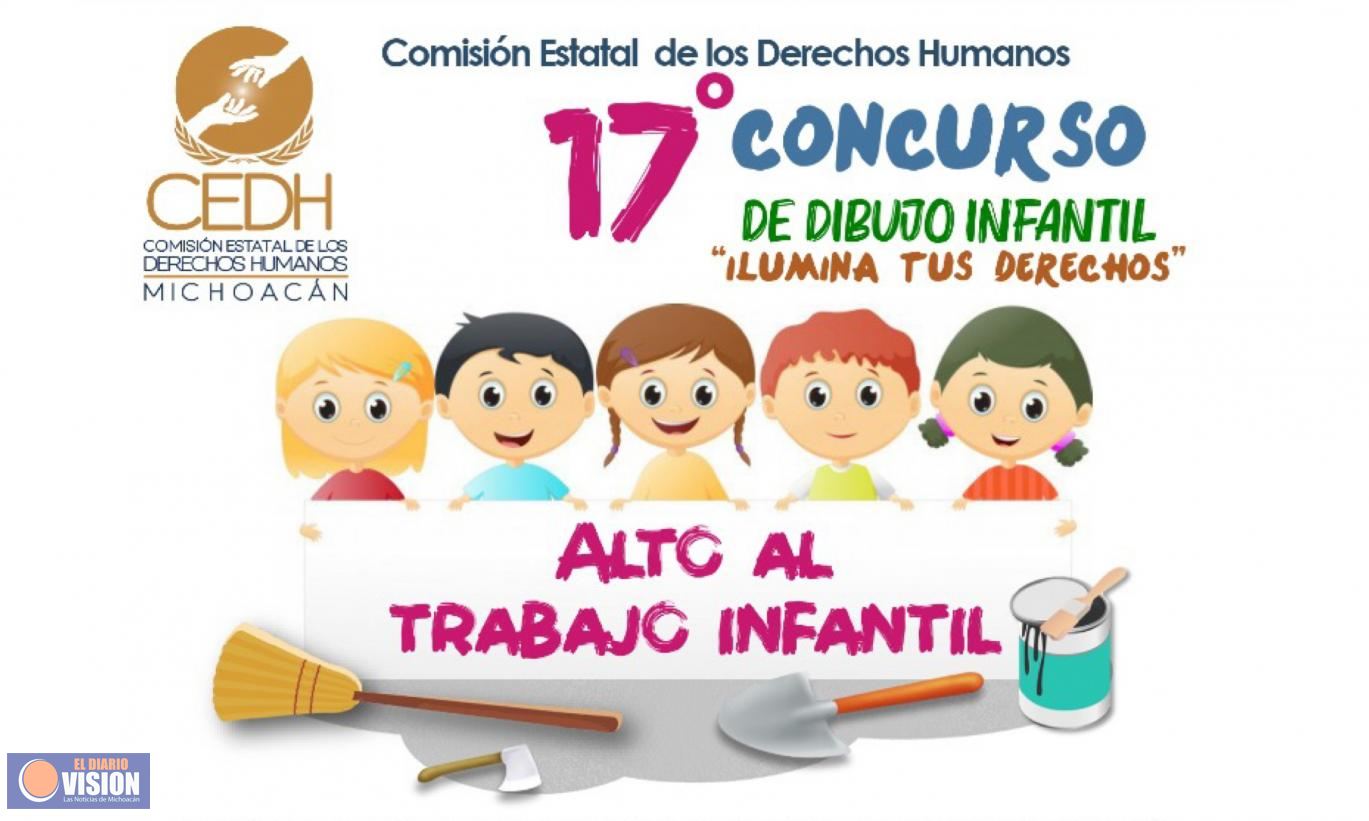 Alto al trabajo infantil, es el tema del concurso de dibujo de la CEDH este año 