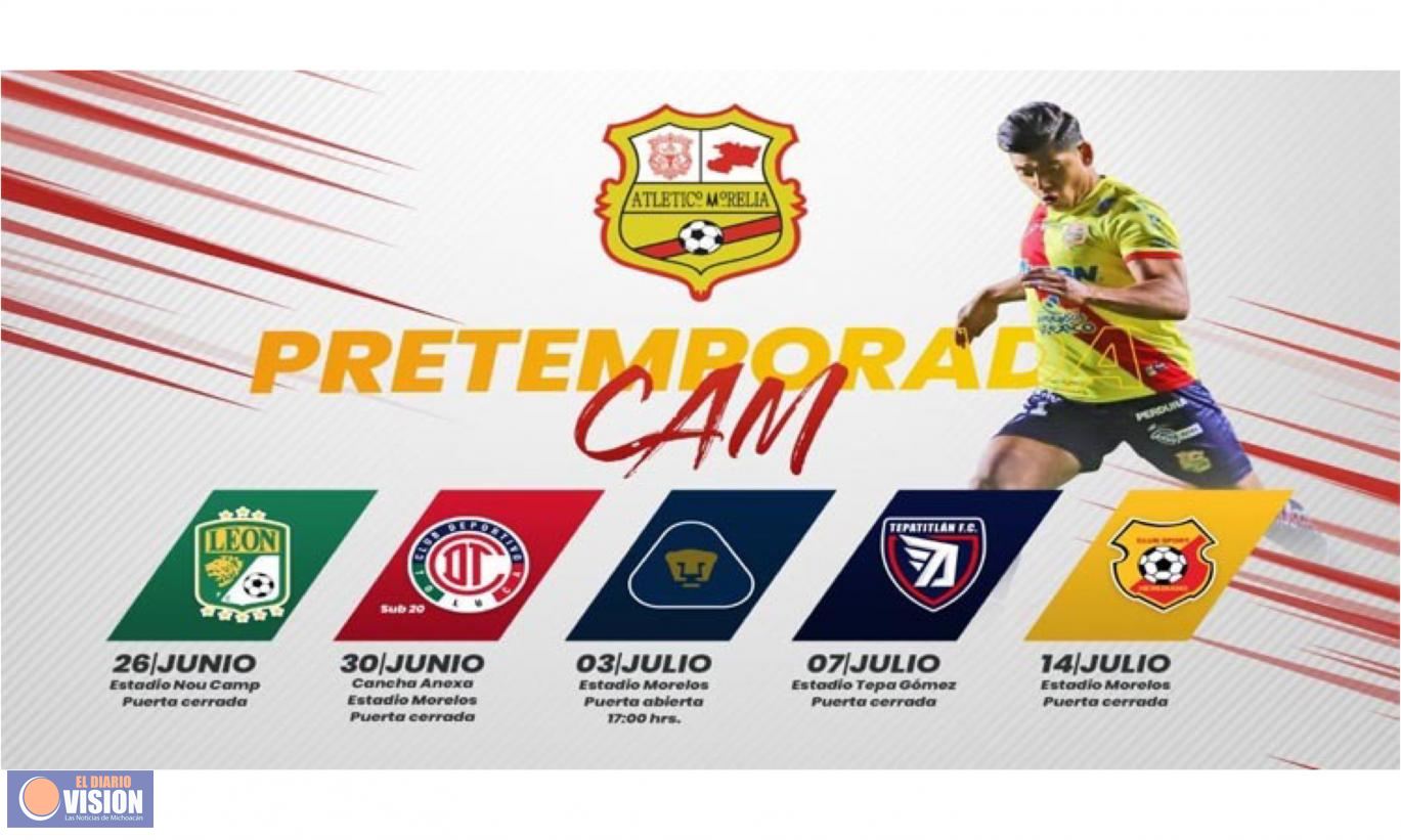 Atlético Morelia, anuncia sus partidos de preparación rumbo al torneo Apertura 2021