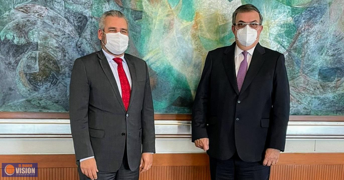 Bedolla y Ebrard acuerdan promover a Michoacán en el exterior