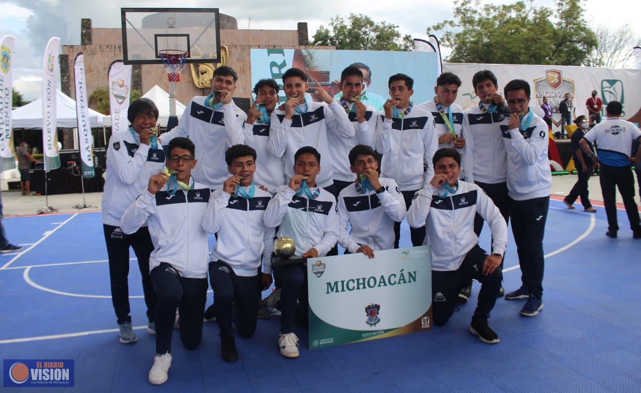 Michoacán hace historia con medalla de oro en baloncesto en Juegos Conade