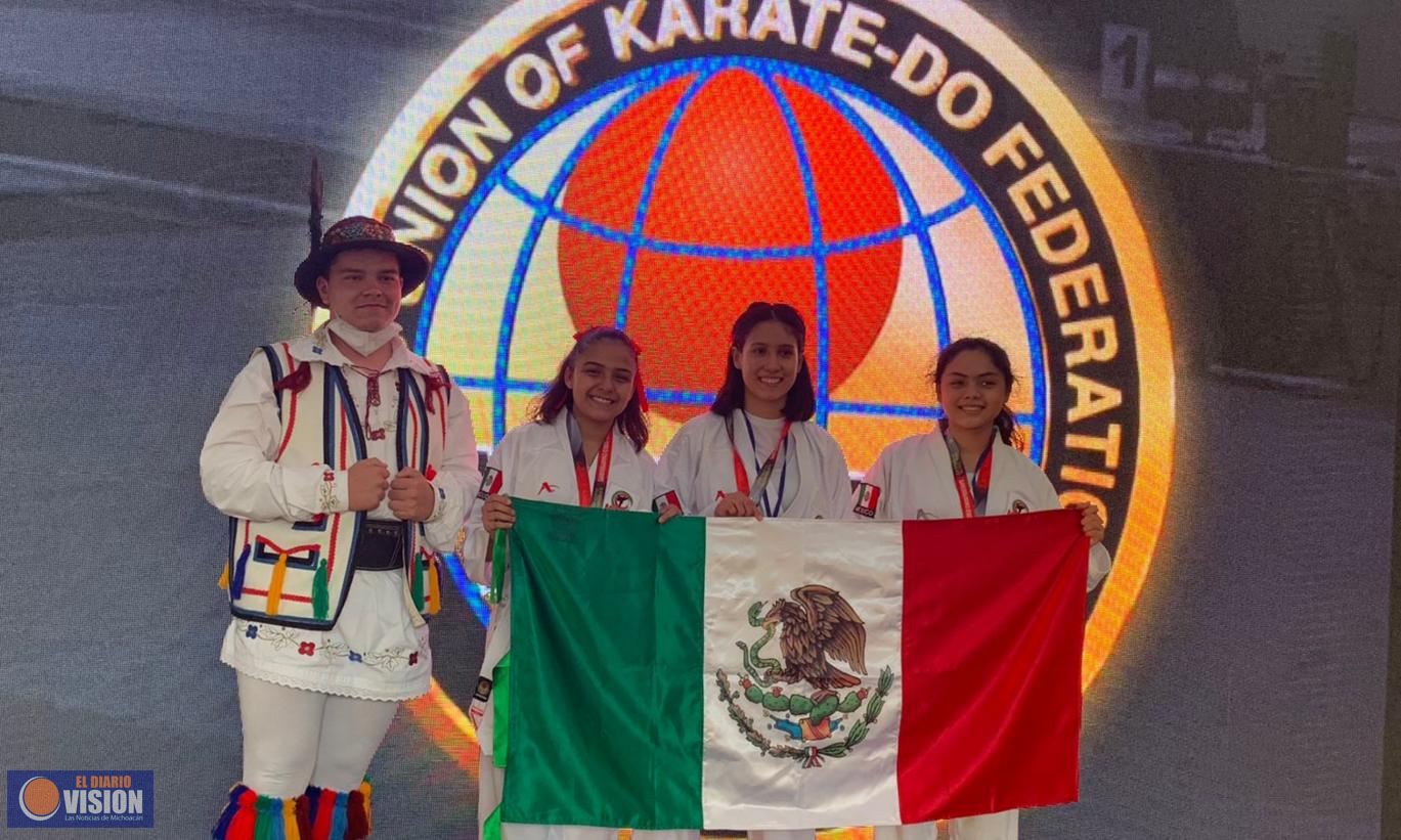 Karatecas michoacanos obtienen 6 medallas en el Campeonato Mundial en Rumania