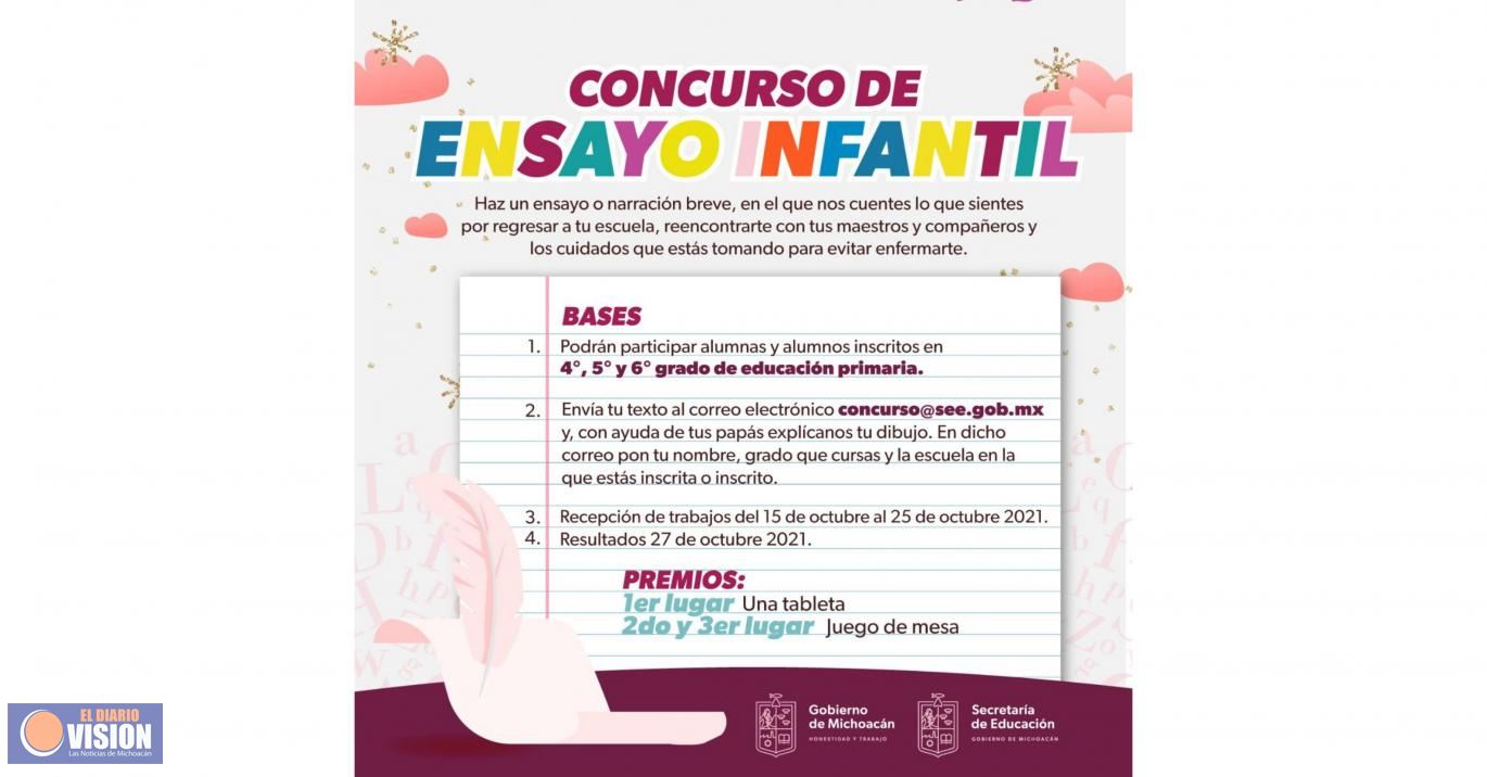 Lanza SEE concursos de dibujo y ensayo infantil para niñas y niños de primaria