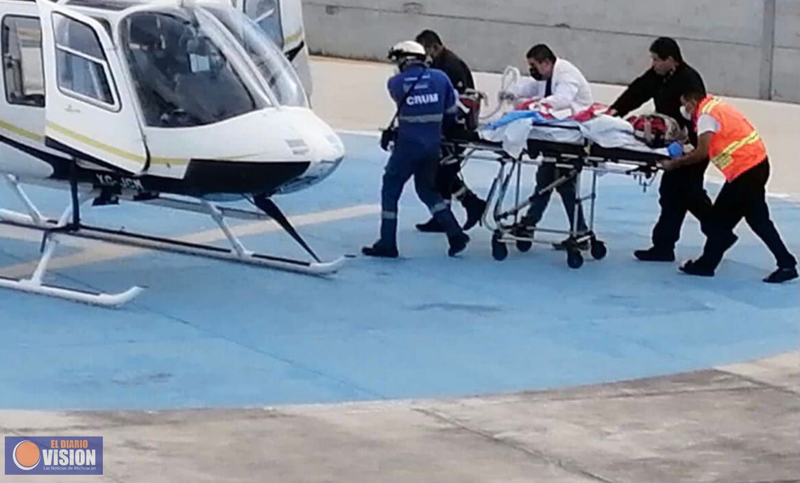 SSP traslada vía aérea  a infante para atención médica urgente 