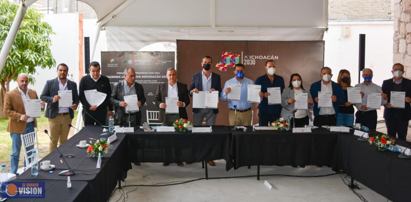 Firman la “Agenda Legislativa Michoacán 2030” para El Progreso del estado 