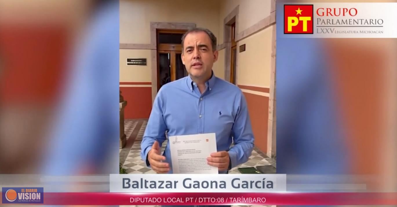 Baltazar Gaona García, presentó iniciativa 