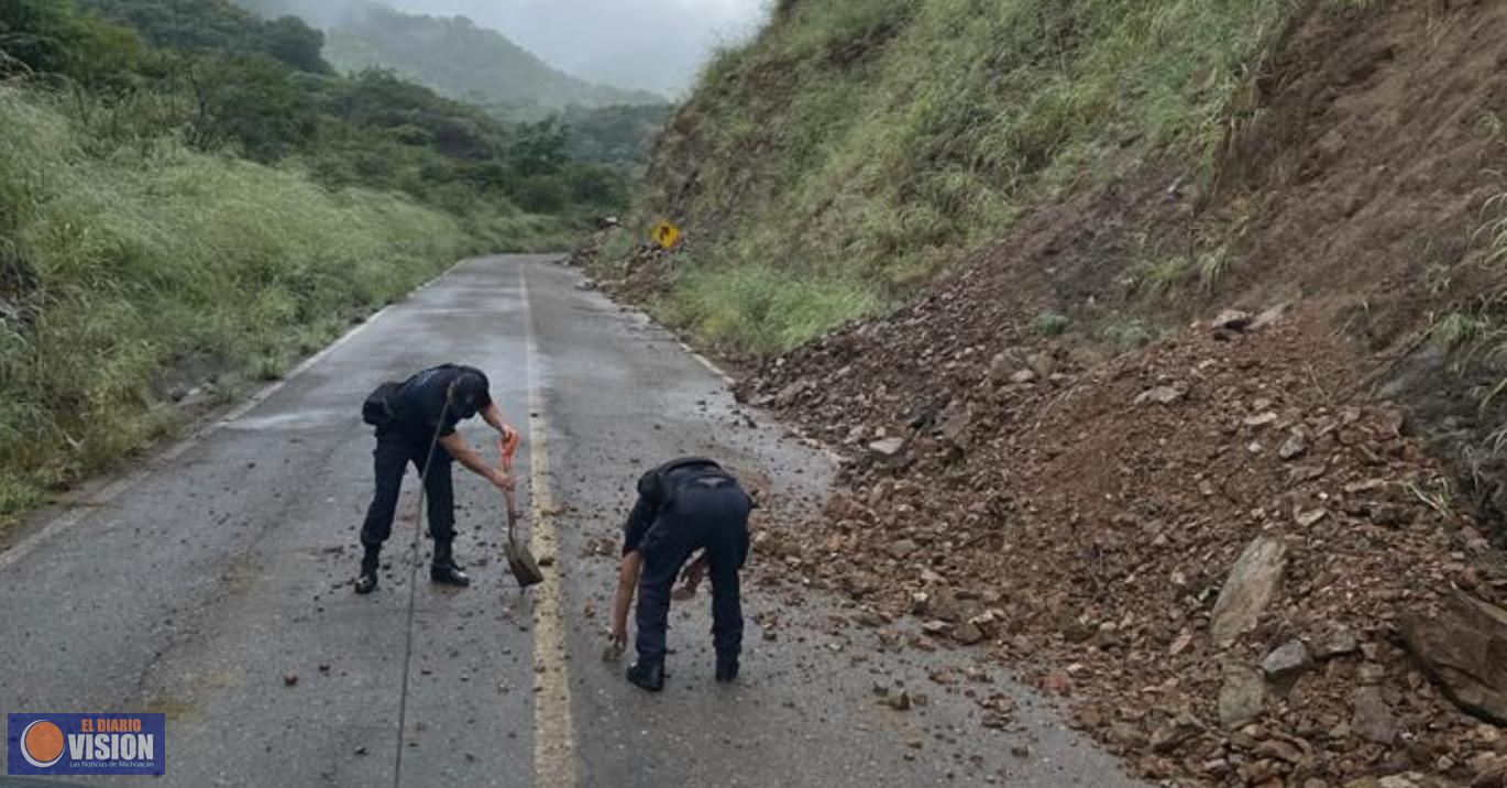 SSP apoya en deslave generado por el huracán “Rick”