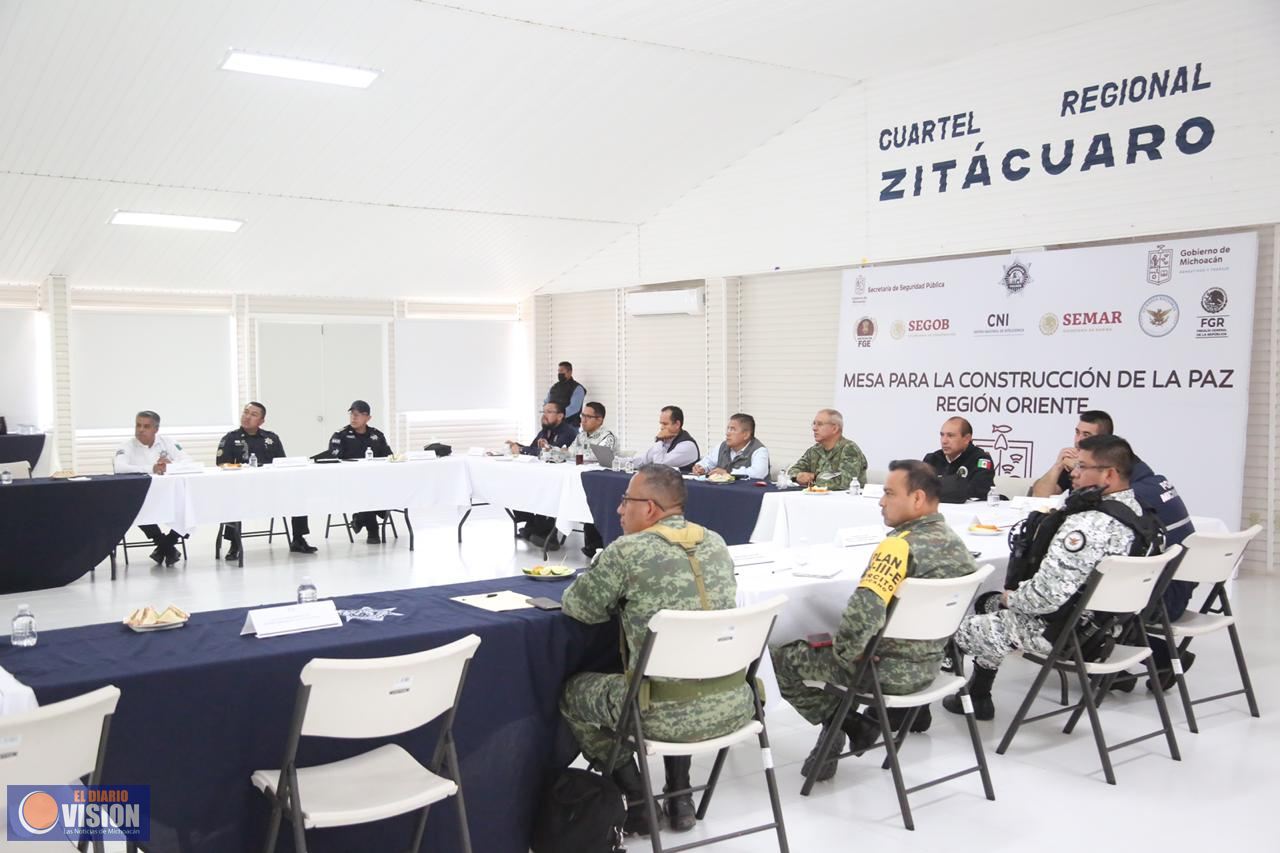 Ortega Reyes encabeza Mesa de Seguridad en Zitácuaro