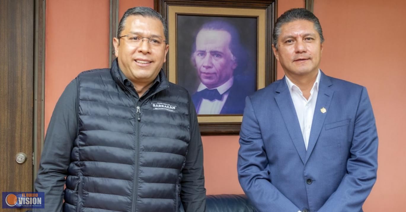 Recibe Rector de la UMSNH al diputado Barragán Vélez 