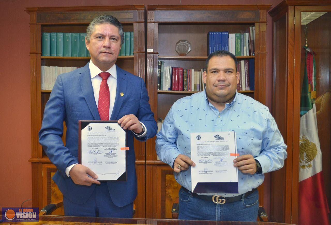 Gobierno de Tarímbaro firma convenio con UMSNH en materia de servicio social