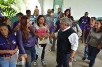 Simpatizantes de la planilla morada