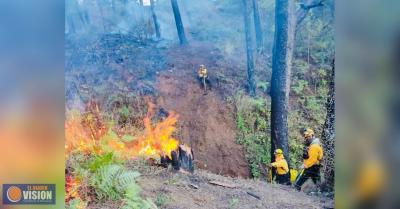 Realizan tercera fase de quema controlada en el Cerro de la Cruz