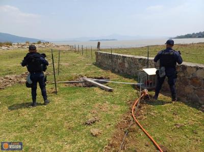 Desactivan otra toma para el huachicoleo de agua en lago de Pátzcuaro