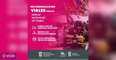 Sigue estas recomendaciones para evitar accidentes viales si asistes al Festival de Origen