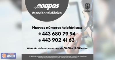 OOAPAS activa 2 números telefónicos para atención a usuarios