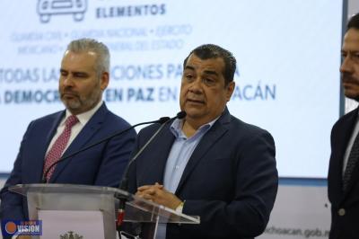 Elecciones garantizadas en Michoacán; cuidarán 12 mil agentes: Bedolla