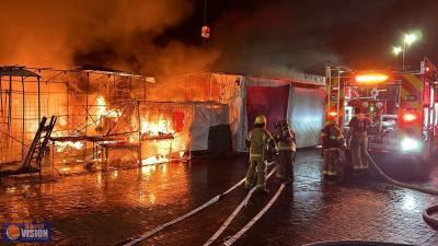 Atiende PC Estatal incendio en el Mercado Independencia