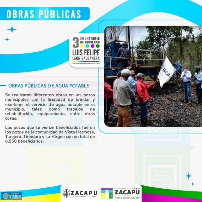 Un mejor suministro del agua potable para las comunidades del municipio de Zacapu