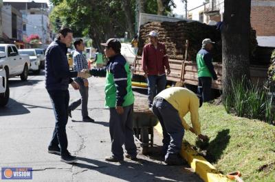 Supervisa Alfonso Martínez intervención integral en Avenida Fuentes de Morelia