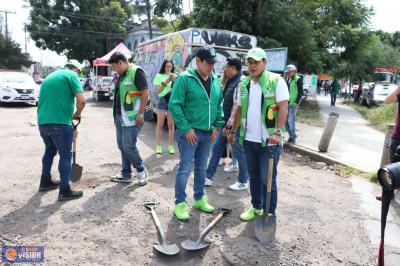 PVEM arranca acciones de bacheo en Morelia.