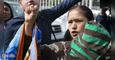 Elvira Arellano, migrante michoacana, encabeza protesta VS Trump